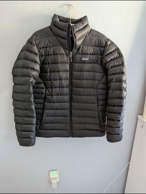 Patagonia Black Jacket with Multicolor Logo